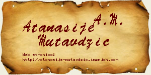 Atanasije Mutavdžić vizit kartica
